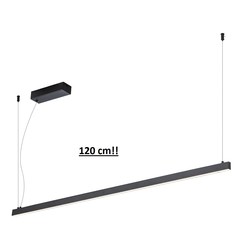 Barra de luz pendular larga y estrecha lámpara colgante negra 120cm 38W