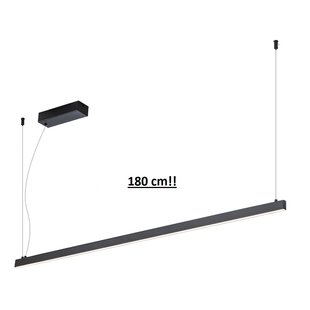 Long narrow pendulum light line hanging lamp black 180cm 40W