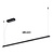 Longue ligne lumineuse pendule étroite suspension noire 180cm 40W