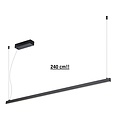 Long fine light line pendant lamp for desk black 240cm 52W dimmable