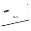 Suspension longue fine ligne lumineuse pour bureau noir 240cm 52W dimmable