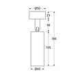 Fixo dimbare cilinderspot 6W voor rail, inbouw of opbouw dia 40 mm hoogte 105 mm