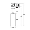 Fixo dimbare cilinderspot 6W voor rail, inbouw of opbouw dia 40 mm hoogte 105 mm