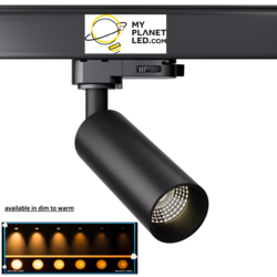 Hyrwell Fixo foco cilíndrico regulable 12W para riel, empotrado o montado en superficie dia 55 mm altura 115 mm