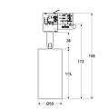 Fixo dimmable cylinder spot 12W for rail, recessed or surface mounted dia 55 mm height 115 mm