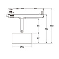 Hyrwell Fixo Dali cylinder spot 20W for rail dia 90 mm height 47 mm ultra flat - Ideal lighting solution for any space