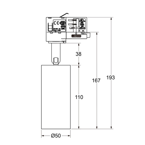 Hyrwell Fixo dali dimmable tube spot 12W diameter 50 mm 110 mm long 1050 lumen - Ideal lighting for any space