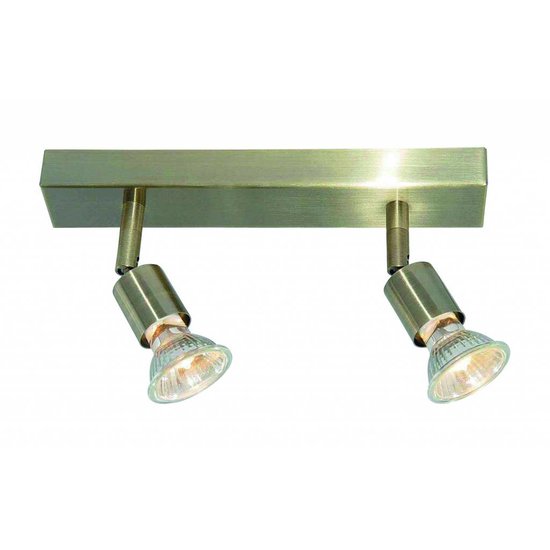 Plafondlamp GU10x2 wit, grijs, brons, glas 250mm lang
