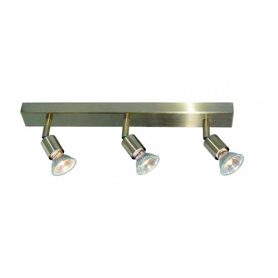 Plafondlamp GU10x3 wit, grijs, brons, glas 400mm lang