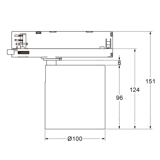 Iluminación de riel Shopy para iluminación de carnes rojas 36 Watt 1900 Kelvin