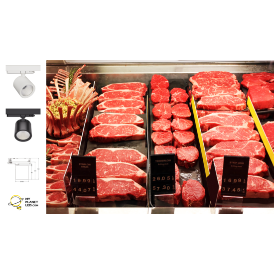 Hyrwell Shopy railverlichting voor rood vleesbelichting 36 Watt 1900 Kelvin - Perfect voor het accentueren van vers rood vlees