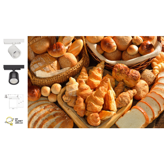 Hyrwell Shopy railverlichting voor brood en gebak bakkerijverlichting 36 Watt 2400K - Ideaal voor het perfect verlichten van gebak