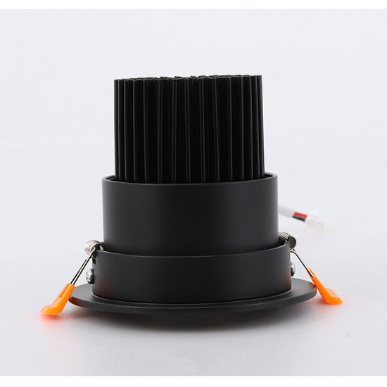 Zwarte inbouwspot 12W 108 mm (zaagmaat 95 tot 104 mm) dimbaar