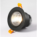 Black LED recessed luminaire 10W 95mm to 104 mm saw size
