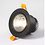 Black LED recessed luminaire 10W 95mm to 104 mm saw size