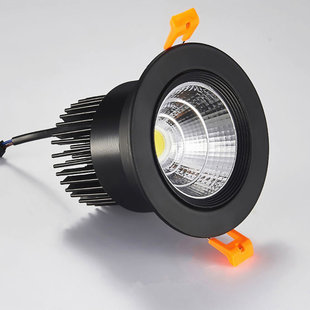 Black LED recessed luminaire 10W 95mm to 104 mm saw size