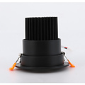 Schwarzer LED-Einbaustrahler, 7 W, 24° oder 60° Abstrahlwinkel mit Lochgröße 75 mm bis 80 mm