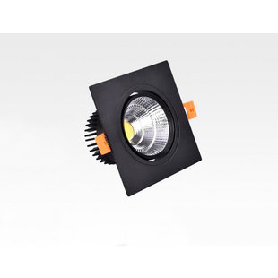 Foco empotrable LED 15W cuadrado negro regulable 12cm x 12cm tamaño exterior
