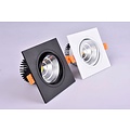 Vierkante zwarte 15W LED inbouwlamp dimbaar 12cm x 12cm buitenmaat