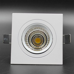 Square white 7W LED recessed lamp dimmable 9.2cm x 9.2cm outer size