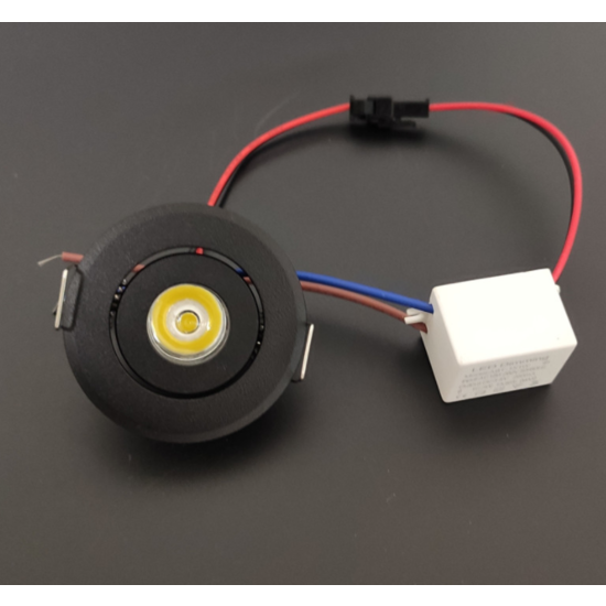 Cabinet light LED 3W tiltable (white, black or aluminum grey)