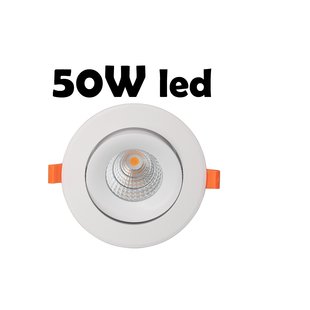 Großer dimmbarer LED-Einbaustrahler mit 50 W, 5 Jahre Garantie, Außenmaß 193 mm