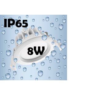 Recessed spot LED 8W 140° waterproof IP65