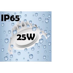 Spot encastrable IP65 étanche 190 mm 25W LED dimmable pour salle de bain