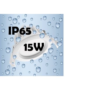 Foco LED empotrable de 15 W, 120°, IP65, regulable, 108 mm de diámetro.