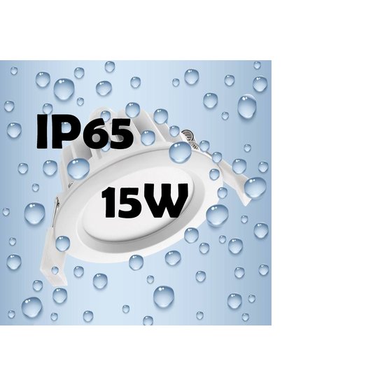 Aquatico Foco LED empotrable de 15 W, 120°, IP65, regulable, 108 mm de diámetro.