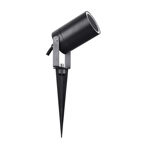 Modern black directional ground spotlight GU10 with ground picket