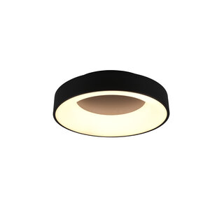 Trio Lighting Soft round matte black ceiling lamp LED 27W 4000K