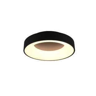 Zacht ronde mat zwarte plafondlamp LED 27W 4000K