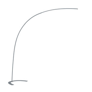 Eye-catching curved titanium floor lamp LED 18W DIM 3000K