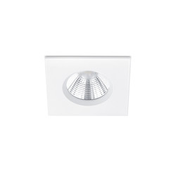 Quadratischer preisgünstiger IP65-Einbaustrahler mattweiße LED 1x5,5W DIM 3000K