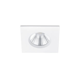 Square IP65 budget recessed spot matt white LED 1x5.5W DIM 3000K