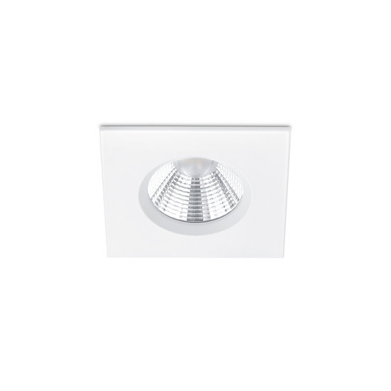 Square IP65 budget recessed spot matt white LED 1x5.5W DIM 3000K