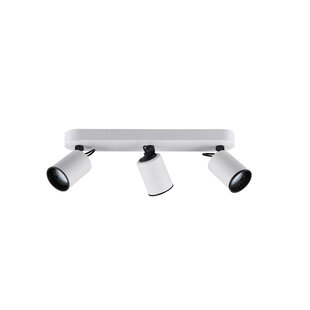 Trio spot plafond blanc/noir accent 3xGU10 mat blanc