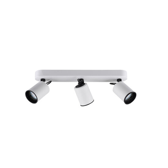 Trio white/black accent ceiling spot 3xGU10 matt white