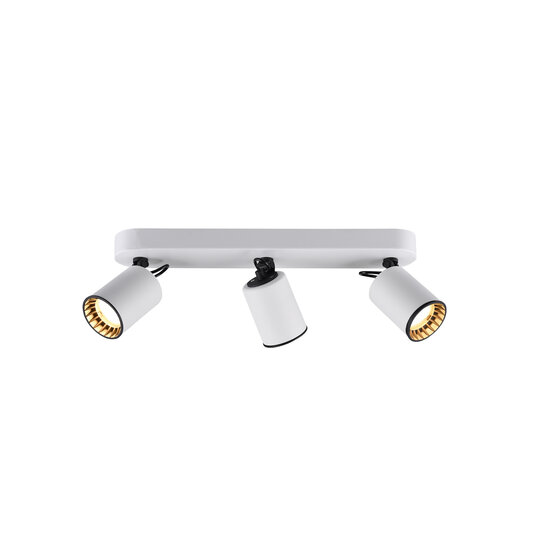 Trio white/black accent ceiling spot 3xGU10 matt white