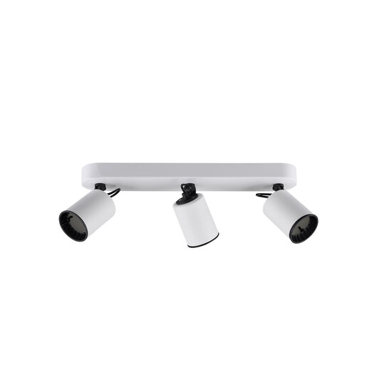Trio white/black accent ceiling spot 3xGU10 matt white