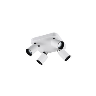 Foco de techo de acento cuarteto blanco/negro 4xGU10 blanco mate