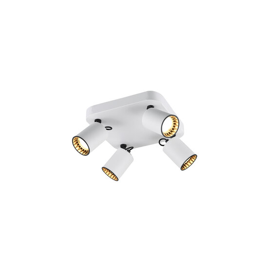 Trio Lighting Trio Lighting Quartet wit/zwart accent plafondspot 4xGU10 wit mat - Stoere verlichting voor elk interieur