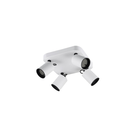 Trio Lighting Trio Lighting Quartet wit/zwart accent plafondspot 4xGU10 wit mat - Stoere verlichting voor elk interieur