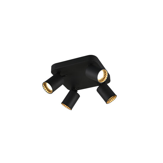 Trio Lighting Trio Lighting Quartet accent ceiling spot 4xGU10 black matt - Ideal for stylish lighting in any space