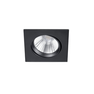 Strak vierkante draaibare inbouwspot LED 1x5,5W 3000K mat zwart