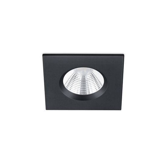 Trio Lighting Trio Lighting Vierkante IP65 mat zwart goedkope inbouwspot LED 1x5,5W DIM 3000K - Perfect voor vochtige ruimtes