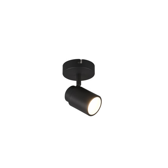 Adjustable IP44 moisture-resistant matt black wall/ceiling spotlight 1xGU10 5W