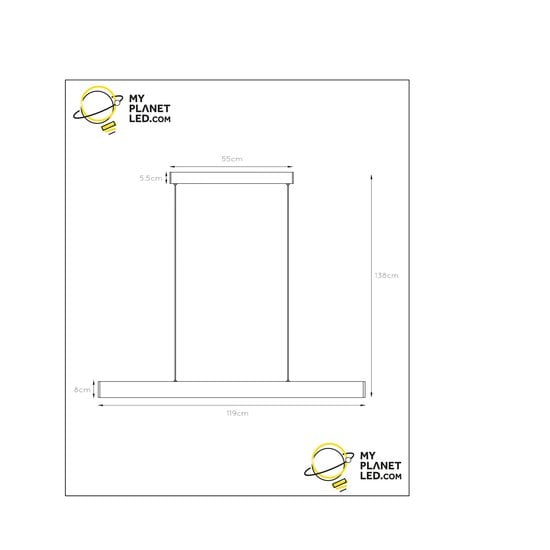 Lampe suspendue au-dessus de table à manger / bureau 36W LED noir élégant dimmable