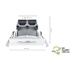 Quadratischer IP65 mattschwarzer günstiger LED-Einbaustrahler 1x5,5W DIM 3000K
